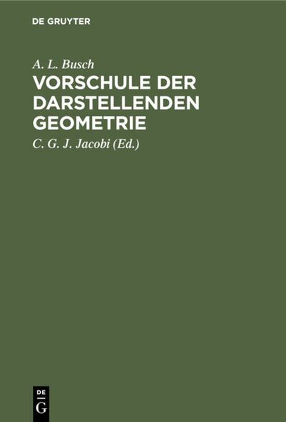 Produktbild: Vorschule der darstellenden Geometrie
