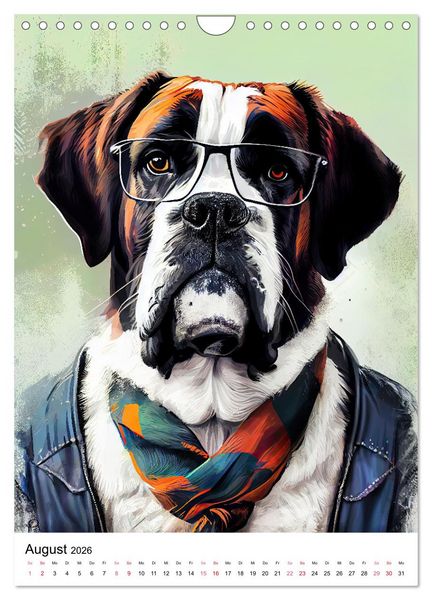 Produktbild: Hunde im Hipster Stil (Wandkalender 2026 DIN A4 hoch), CALVENDO Monatskalender