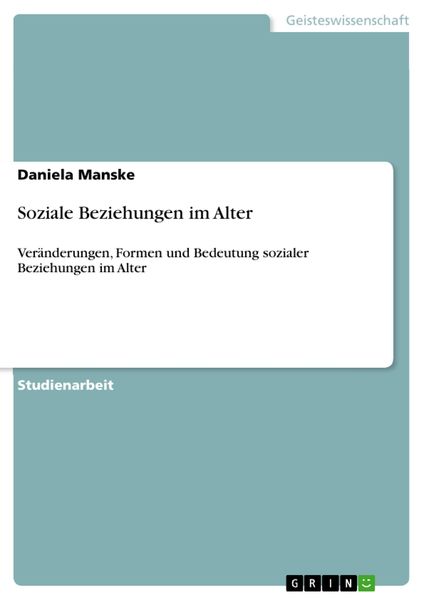 Produktbild: Soziale Beziehungen im Alter
