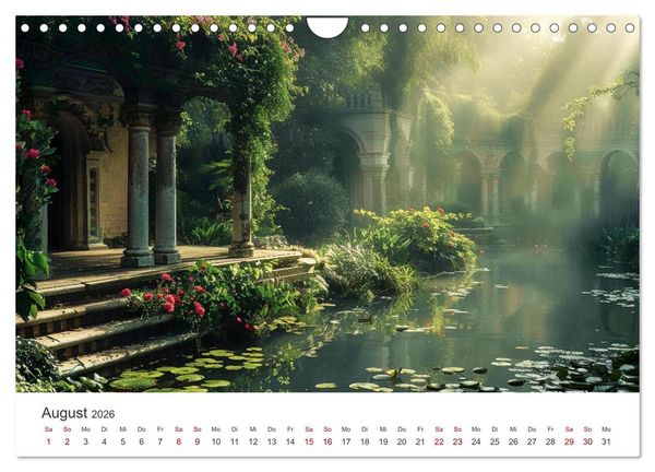 Produktbild: Verwunschene G&auml;rten - Eine Zeitreise (Wandkalender 2026 DIN A4 quer), CALVENDO Monatskalender