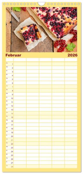 Produktbild: Familienplaner 2026 - Blechkuchen mit 5 Spalten (Wandkalender, 21 x 45 cm) CALVENDO