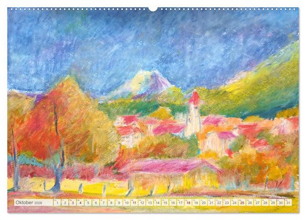 Produktbild: Oberbayern in Farbe - Gemalte Bilder vom Alpenrand (Wandkalender 2026 DIN A2 quer), CALVENDO Monatskalender