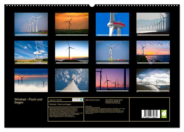 Produktbild: Windrad - Fluch und Segen (hochwertiger Premium Wandkalender 2026 DIN A2 quer), Kunstdruck in Hochglanz
