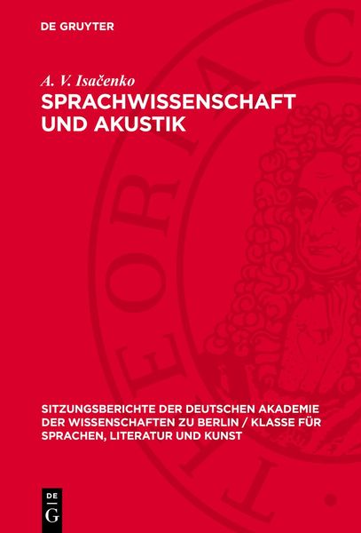 Produktbild: Sprachwissenschaft und Akustik