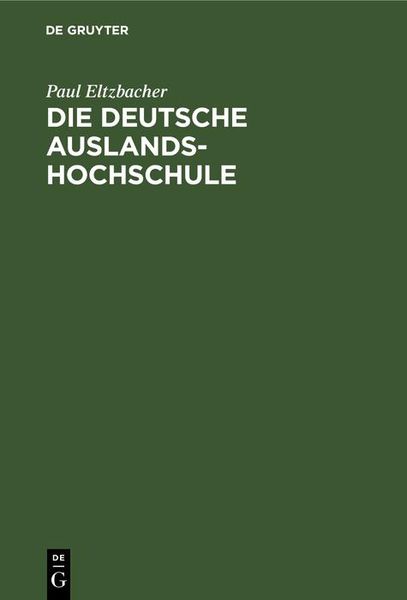 Produktbild: Die deutsche Auslandshochschule