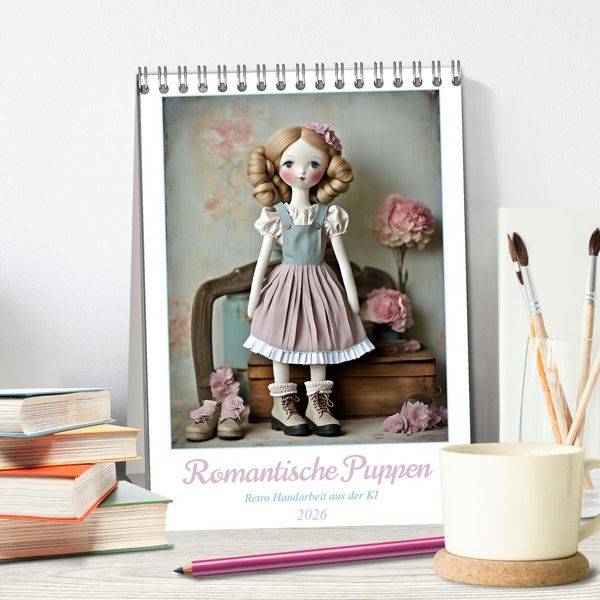 Produktbild: Romantische Puppen (Tischkalender 2026 DIN A5 hoch), CALVENDO Monatskalender