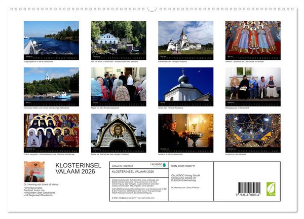 Produktbild: KLOSTERINSEL VALAAM 2026 (hochwertiger Premium Wandkalender 2026 DIN A2 quer), Kunstdruck in Hochglanz