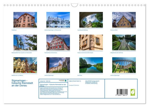 Produktbild: Sigmaringen - h&uuml;bsche Kleinstadt an der Donau (Wandkalender 2026 DIN A3 quer), CALVENDO Monatskalender