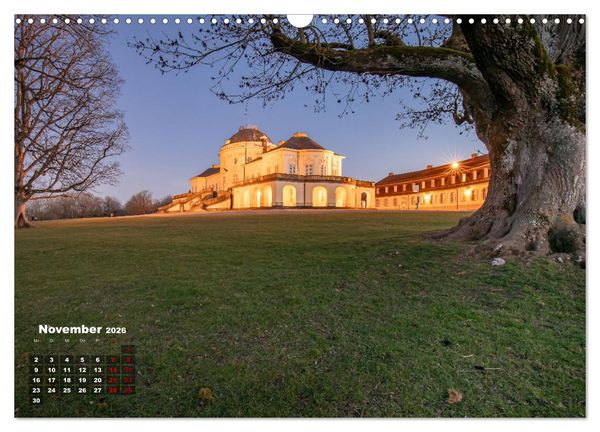 Produktbild: Schloss Solitude bei Tag und bei Nacht (Wandkalender 2026 DIN A3 quer), CALVENDO Monatskalender