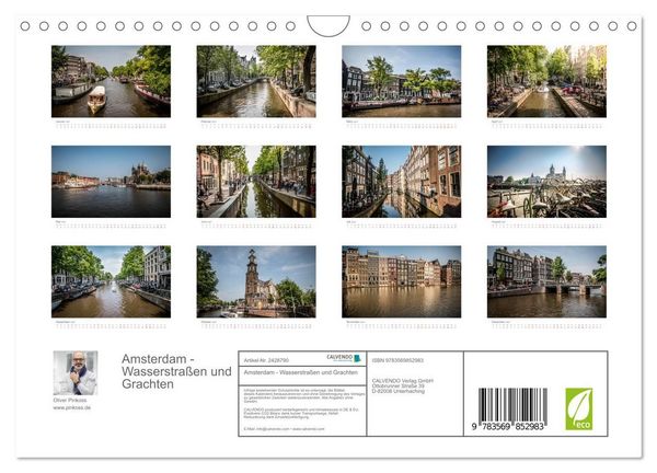 Produktbild: Amsterdam - Wasserstra&szlig;en und Grachten (Wandkalender 2027 DIN A4 quer), CALVENDO Monatskalender