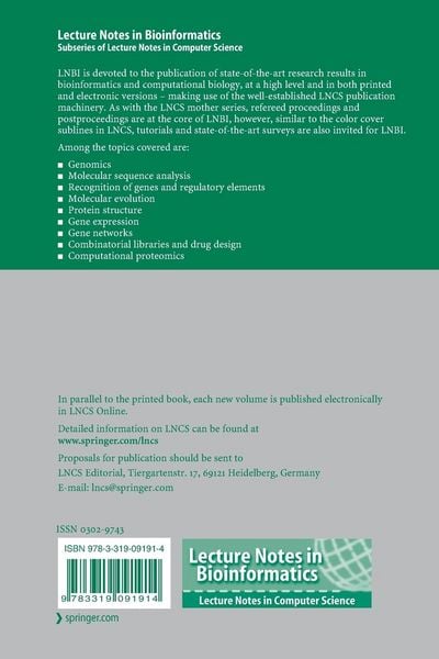 Produktbild: Pattern Recognition in Bioinformatics