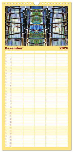 Produktbild: Familienplaner 2026 - Abstrakt mit 5 Spalten (Wandkalender, 21 x 45 cm) CALVENDO
