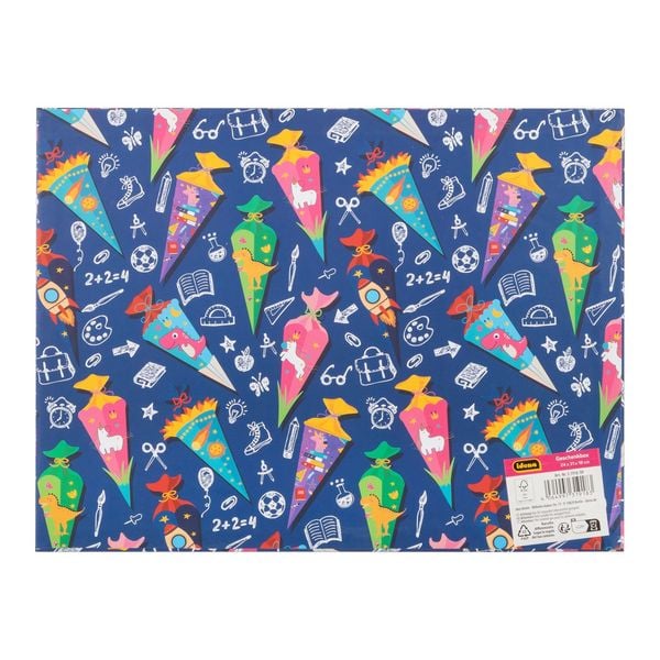Produktbild: Idena Geschenkbox Schult&uuml;te blau 31x24x18cm