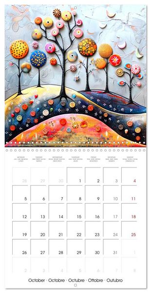 Produktbild: Voyage color&eacute; na&iuml;f (Calendrier mural carr&eacute; 2026 30x30 cm) Calendrier double avec une page pour vos prises de notes
