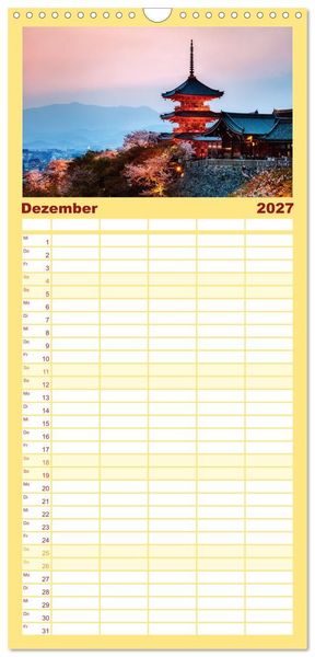 Produktbild: Familienplaner 2027 - Faszinierendes Asien - Eine Kulturreise in den Fernen Osten mit 5 Spalten (Wandkalender, 21 x 45 cm) CALVENDO