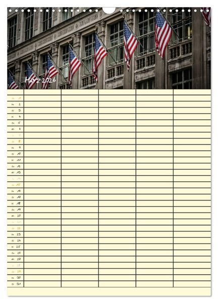 Produktbild: New York Familienplaner (Wandkalender 2026 DIN A3 hoch), CALVENDO Monatskalender