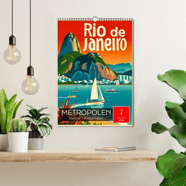 Produktbild: Metropolen Retro-Kalender (Wandkalender 2026 DIN A3 hoch), CALVENDO Monatskalender
