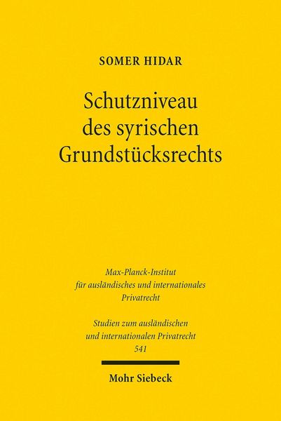 Produktbild: Schutzniveau des syrischen Grundst&uuml;cksrechts