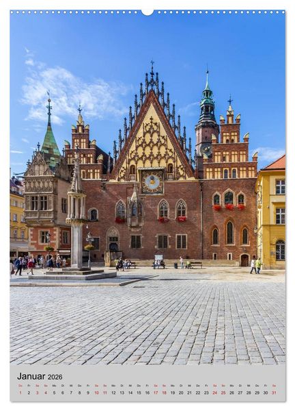 Produktbild: BRESLAU Historisches Stadtherz (Wandkalender 2026 DIN A2 hoch), CALVENDO Monatskalender