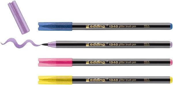 Produktbild: edding 1340 glitzer Pinselstift 4er Set