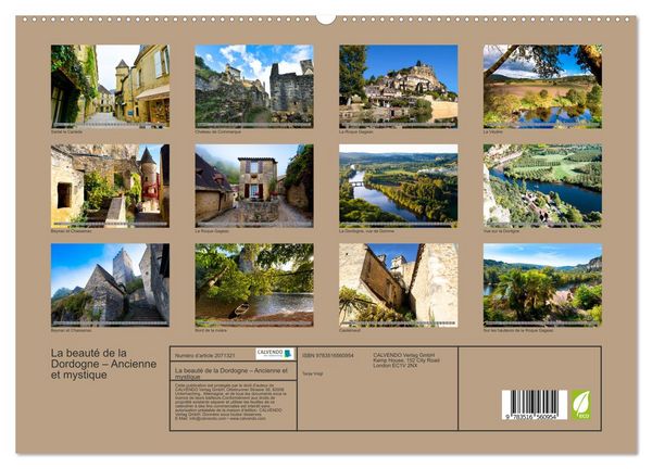 Produktbild: La beaut&eacute; de la Dordogne &ndash; Ancienne et mystique (Calendrier mural 2026 DIN A2 vertical) calendrier de bureau