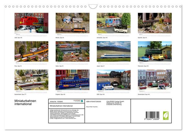 Produktbild: Miniaturbahnen international (Wandkalender 2026 DIN A3 quer), CALVENDO Monatskalender