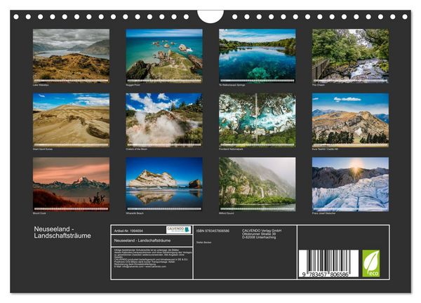 Produktbild: Neuseeland - Landschaftstr&auml;ume (Wandkalender 2026 DIN A4 quer), CALVENDO Monatskalender