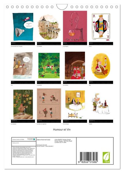 Produktbild: Humour et Vin (Calendrier mural 2026 DIN A4 horizontal), CALVENDO calendrier mensuel