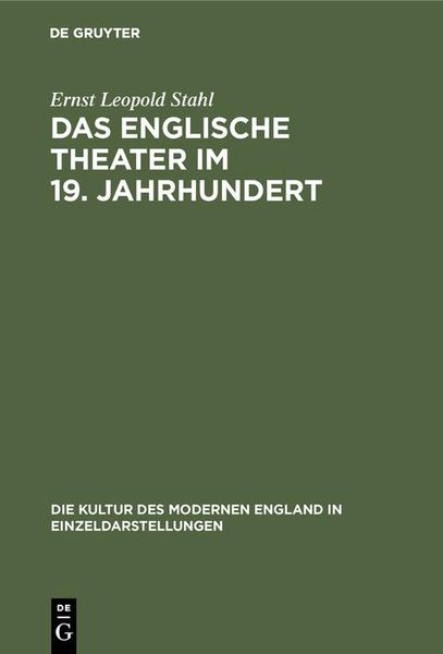 Produktbild: Das englische Theater im 19. Jahrhundert