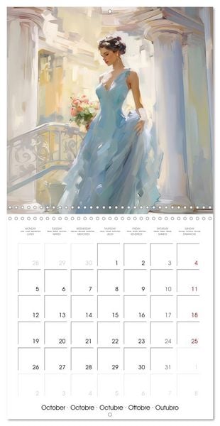Produktbild: Images romantiques f&eacute;minines de style impressionniste (Calendrier mural carr&eacute; 2026 30x30 cm) Calendrier double avec une page pour vos prises de notes