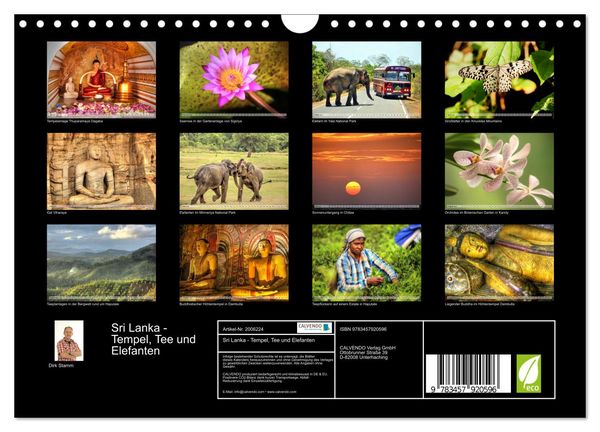 Produktbild: Sri Lanka - Tempel, Tee und Elefanten (Wandkalender 2026 DIN A4 quer), CALVENDO Monatskalender