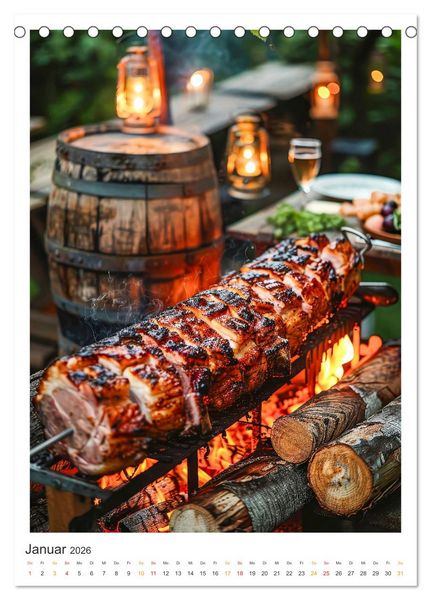 Produktbild: Food BBQ - Deftiges aus der Gourmet-K&uuml;che (Tischkalender 2026 DIN A5 hoch), CALVENDO Monatskalender