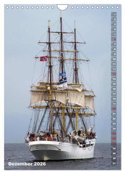 Produktbild: Segelromantik - Gro&szlig;segler auf der Ostsee (Wandkalender 2026 DIN A4 hoch), CALVENDO Monatskalender