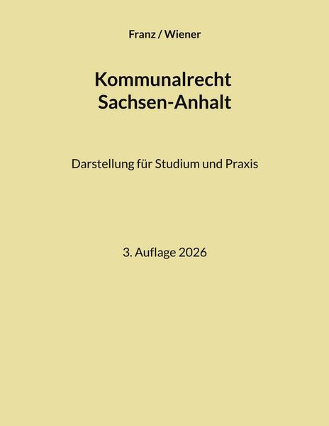 Produktbild: Kommunalrecht Sachsen-Anhalt