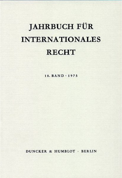Produktbild: Jahrbuch f&uuml;r Internationales Recht.