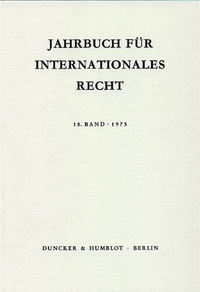 Produktbild: Jahrbuch f&uuml;r Internationales Recht XVIII/1975