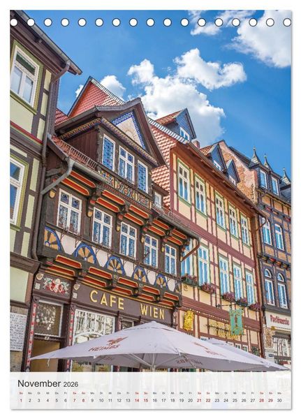 Produktbild: Wernigerode - Mittelalterliches Flair am Rande des Harzes (Tischkalender 2026 DIN A5 hoch), CALVENDO Monatskalender