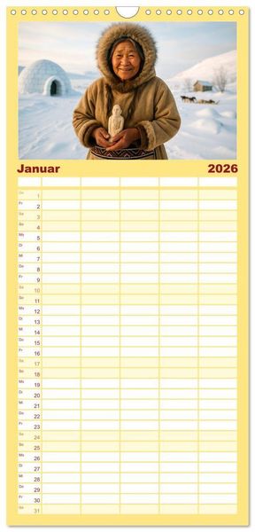 Produktbild: Familienplaner 2026 - Die H&uuml;ter alter Welten mit 5 Spalten (Wandkalender, 21 x 45 cm) CALVENDO