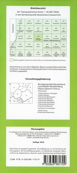 Produktbild: Haslach im Kinzigtal 1 : 25 000