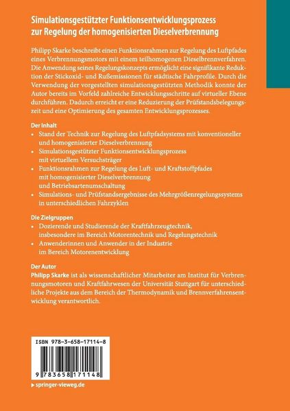 Produktbild: Simulationsgest&uuml;tzter Funktionsentwicklungsprozess zur Regelung der homogenisierten Dieselverbrennung