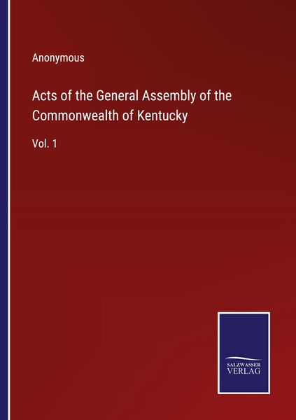 Produktbild: Acts of the General Assembly of the Commonwealth of Kentucky
