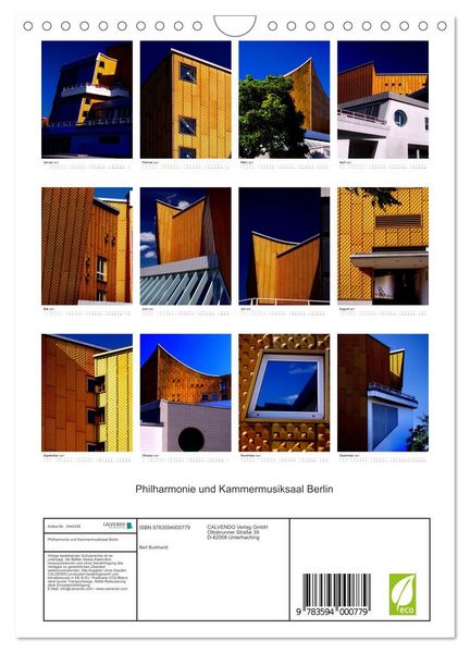 Produktbild: Philharmonie und Kammermusiksaal Berlin (Wandkalender 2027 DIN A4 hoch), CALVENDO Monatskalender
