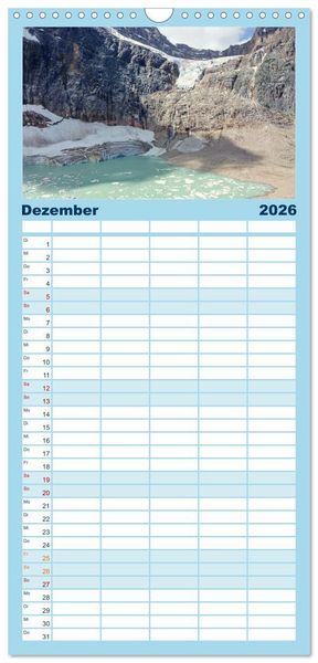 Produktbild: Familienplaner 2026 - Kanadas Westen - Berge und Wasser mit 5 Spalten (Wandkalender, 21 x 45 cm) CALVENDO