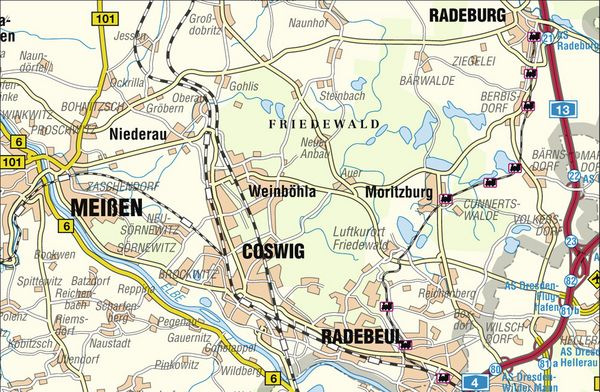 Produktbild: Friedewald - Moritzburger Teichgebiet - Spaargebirge 1 : 33 000