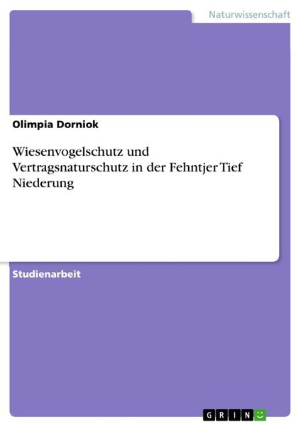 Produktbild: Wiesenvogelschutz und Vertragsnaturschutz in der Fehntjer Tief Niederung