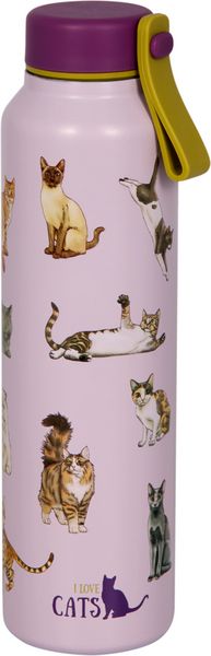 Produktbild: Isolierflasche Katzen - I love cats (cats & dogs), ca. 0,5 l