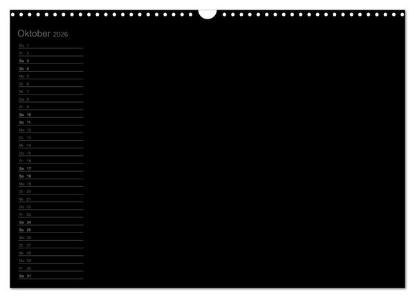 Produktbild: Bastel-Geburtstagskalender schwarz / Geburtstagskalender (Wandkalender 2026 DIN A3 quer), CALVENDO Monatskalender