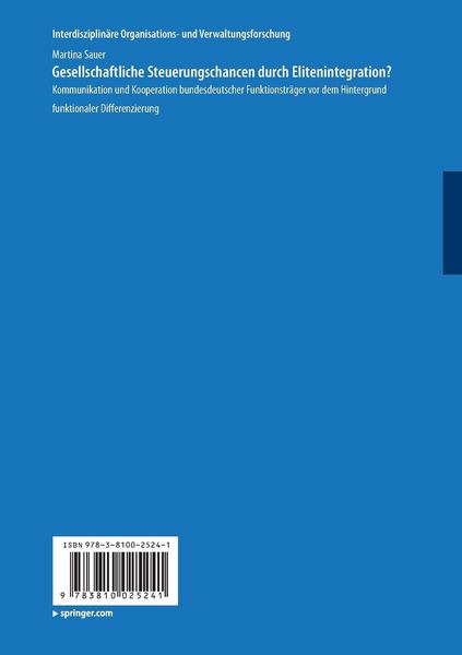 Produktbild: Gesellschaftliche Steuerungschancen durch Elitenintegration?