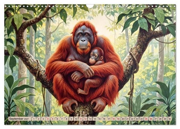 Produktbild: Asiens Tiere im Stil alter Naturstudien (Wandkalender 2027 DIN A3 quer), CALVENDO Monatskalender