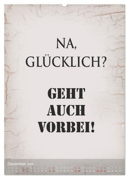 Produktbild: Ziemlich schlecht gelaunt (Wandkalender 2026 DIN A2 hoch), CALVENDO Monatskalender